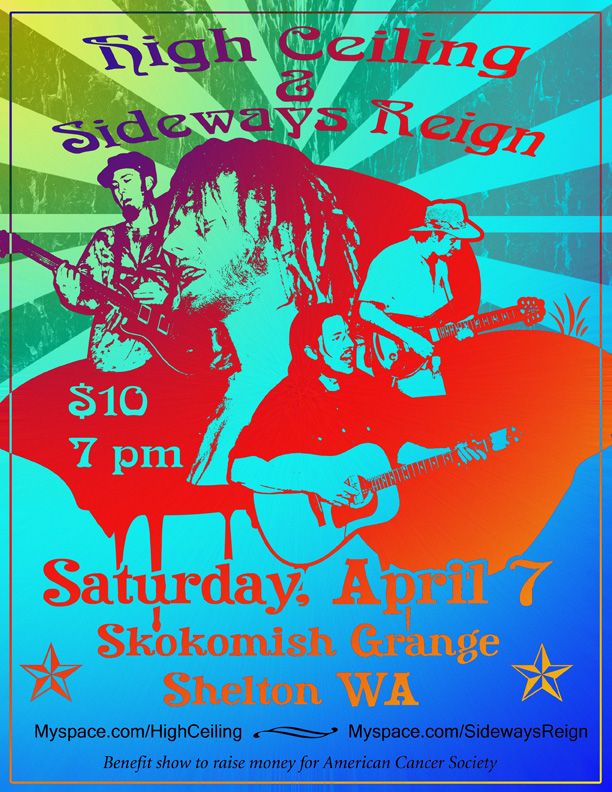 Promotional flyer for benefit rock show